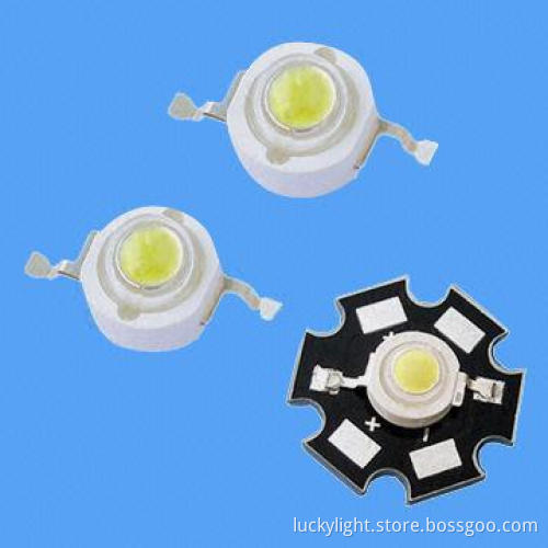0.5W High-power LEDs, White Color, 6,500K CCT with Peak Current of 150mA, 30lm Lumen